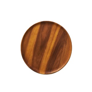 Assiettes de présentation en bois naturel de forme ronde parfaites pour la maison et les hôtels Table à manger Vaisselle et assiettes - Product Image 2