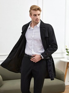 เสื้อโค้ทขนสัตว์ผู้ชายแบบใหม่ ดีไซน์ใหม่ สำหรับฤดูใบไม้ร่วงและฤดูหนาว สีพื้น เสื้อโค้ทขนสัตว์ผู้ชายแบบลำลอง สไตล์เทรนช์โค้ท - Product Image 6