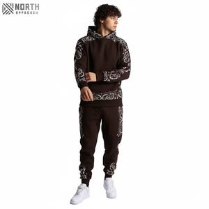 Sudadera con capucha y lavado ácido para hombre, pantalones de chándal acampanados, de algodón 100% chándal, traje de jogging de talla grande, precio al por mayor, pantalla Dtg de invierno - Product Image 3