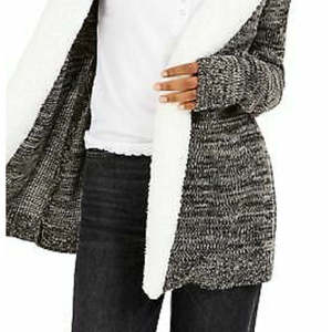 Cardigan con finiture in sherpa per ragazze Crave Fame, grigio, taglia extra small - Product Image 3