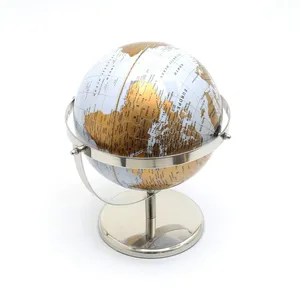 Globo de mesa Tasa directa de fábrica Mesa para el hogar Adornos de escritorio Regalos de oficina Estilo moderno Mapa del mundo Globo Diseño de metal - Product Image 2
