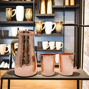 100% Pure Hammered Copper <b>Tumbler</b> Original Indian Factory 2-<b>Glass</b> <b>Set</b> for Daily Hydration Detoxification & Immune Boosting - Product Image 6