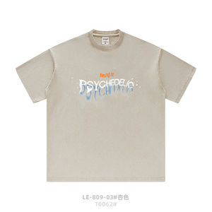 Nouveau style été, polyester/coton lourd, séchage rapide, respirant, impression DTG, délavage à l'acide, coupe ajustée, streetwear - Product Image 4