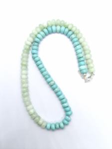 <b>Turquoise</b> & Aquamarine Necklace 8mm Round <b>Beads</b> Natural Gemstone Beaded Necklace Healing Crystal Jewelry Gift for Her Necklace - Product Image 1