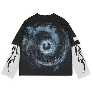 Camisetas Personalizadas de Algodón/Fibra de Bambú, Holgadas, Ligeras, Casuales, de Doble Manga, Sólidas, de Alta Calidad, Ecológicas y Transpirables - Product Image 2