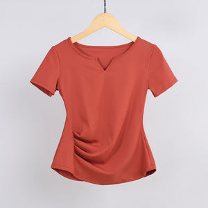 Camisetas de Fitness para correr ajustadas con cuello en V personalizadas para mujer, Camiseta deportiva de secado rápido para gimnasio y Yoga, camiseta para mujer para hombre - Product Image 6