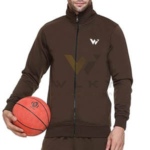 Chándal de lana de algodón 100% a la moda para hombre, traje informal de dos piezas con patrón sólido y chaqueta con cremallera y pantalones para invierno - Product Image 4