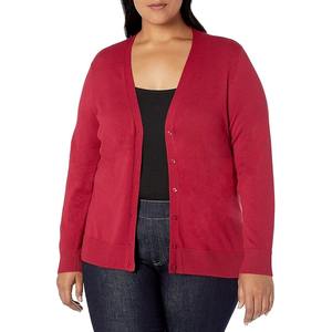 เสื้อสเวตเตอร์คอวีติดกระดุมแขนยาวลำลองสำหรับผู้หญิงเสื้อกันหนาวน้ำหนักเบาระบายอากาศได้ดีทำจากผ้าฝ้าย100% - Product Image 4