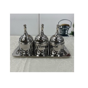 Bocal en bois de qualité supérieure avec couvercle martelé en acier inoxydable Serveur d'écrou Taille personnalisée Forme ronde Dates Pot de service - Product Image 3