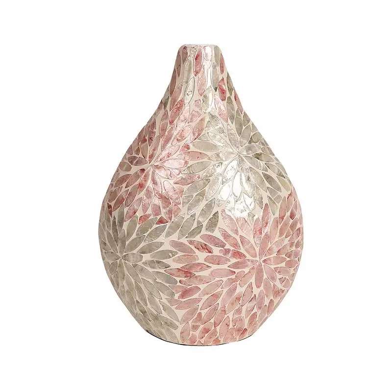 Caliente nuevo diseño Capiz madre de perla floreros jarrón de cristal para decoración del hogar al por mayor buen precio hogar dormitorio muebles