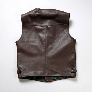 Beau gilet en cuir pour hommes Gilet à la mode Gilet en cuir de style motard pour hommes Gilet décontracté - Product Image 5