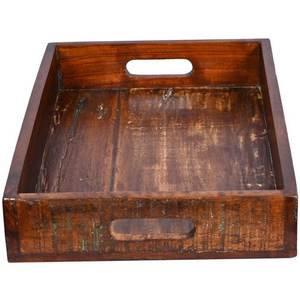 Grands plateaux de service en bois de taille personnalisée plateau à thé plateau de service alimentaire en gros fabriqué en bois d'acacia par grossiste indien - Product Image 3