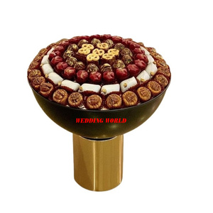 Bol à chocolat en métal recouvert de poudre verte, forme ronde, design élégant, bol à chocolat classique et chic - Product Image 4