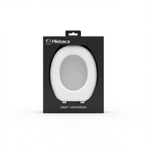 Couvre-siège de toilette universel en bois laqué blanc - Product Image 2