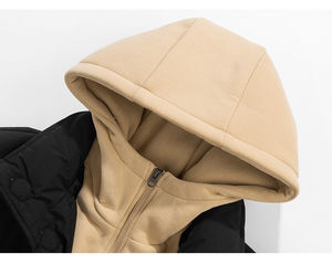 Blouson aviateur matelassé d'hiver pour hommes doudoune à capuche en coton polyester à col montant confortable pour la mode - Product Image 2