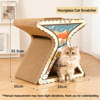 Griffoir vertical double couche pour chat Huayuan Hoopet à motif de dessin animé, résistant à l'usure et sans production de poussière