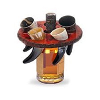 Gobelet Viking en corne de buffle naturelle Tasse en verre artisanale pour cuisine ou voyage Gobelet en céramique
