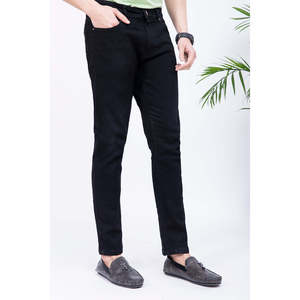 Unze London Men's Denim Straight <b>Jeans</b> Slim Fit Hip Hop Style Stonewashed and <b>Embroidered</b> Winter Season Colored Wash - Product Image 1