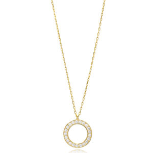 Rond Creux Conception Cubique Zircon Dainty Charme Collier Pendentif En Gros Turc 925 Bijoux En Argent Sterling - Product Image 1