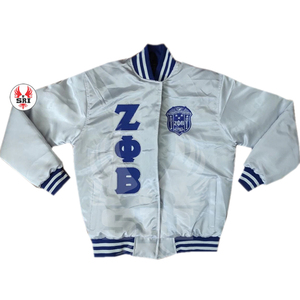 Chaqueta universitaria personalizada Zeta Phi Beta, ropa de hermandad, cresta bordada de satén transpirable de alta calidad y letras más finas para mujer - Product Image 1