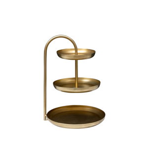 ที่วางเค้กทองเหลืองพร้อมขาตั้งดีไซน์ที่เป็นเอกลักษณ์ทำจากทองเหลืองพร้อมเสิร์ฟขนมอบของขวัญขึ้นบ้านใหม่ - Product Image 4