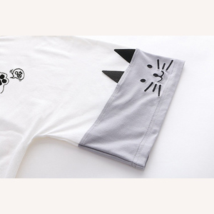 Wholesale White <b>T</b>-shirts Custom logo Sleeve <b>Cat</b> Style Plain <b>T</b>-shirts 100%cotton Sublimation Blank <b>T</b>-shirt - Product Image 4