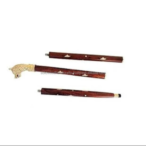 Belle conception canne à canne en bois canne à bois 100% en bois avec poignée décorative en laiton usage quotidien hommes et femmes 36" - Product Image 1