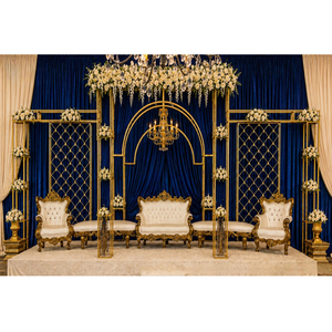 Victorian Style Wedding Stage Golden Metal <b>Arch</b> <b>Frame</b> Luxury Modern Design New Arrival Customizable Size Color Wedding Events - Product Image 1