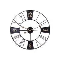 Jam Dinding Logam Kuarsa Art Deco Mewah Sederhana Modern Gaya Antik Set Multi-bagian untuk Dekorasi Ruang Tamu Rumah