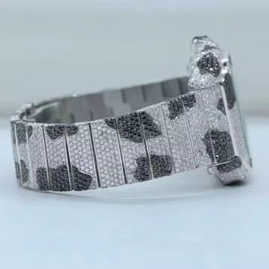 Reloj de Acero con Diseño de Cebra de Primera Calidad, con Moissanita, Cuadrado, Analógico, para Uso Formal e Informal, Disponible a Precio de Fábrica - Product Image 2