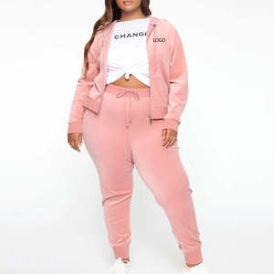 Women Tracksuit Set Two Piece <b>Hoodie</b> & Jogger Pant <b>Velour</b> Fabric Soft Breathable & Durable Custom Colors/Sizes Cozy Winter Wear - Product Image 1