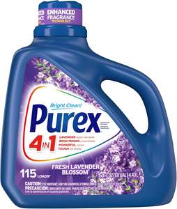 Detergente Líquido para Ropa Purex con Fragancia de Cristales, Flor de Lavanda Fresca, 150 Onzas Fluidas, 115 Cargas - Product Image 1