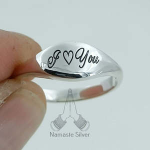 Custom <b>Name</b> Personalized Sterling Silver <b>Ring</b> Handmade Men's Jewelry Gift for Her Dainty and Elegant - Product Image 1