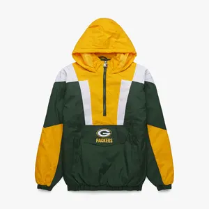 Kualitas tinggi Greenn Bay Packers jaket bertudung pria jaket Pakistan membuat produk teratas jaket penahan angin produsen terbaik