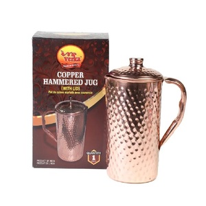 Jarra de metal de cobre artesanal ecológica, cuerpo redondeado y superficie pulida para mesas de comedor de hotel y casas tradicionales - Product Image 5