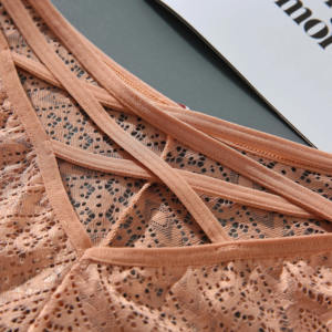 Gran oferta, bragas de Bikini de encaje Sexy de cintura media para mujer, ropa interior de mujer de encaje Floral transpirable triangular transparente XL - Product Image 6