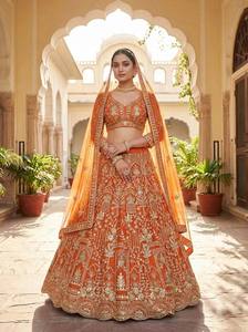 Lehenga de 4 Metros con Malla Suave y Volantes, con Capas de Can Can y Lona, Elegante y Premium, para Fiestas Étnicas, Bodas y Celebraciones - Product Image 4