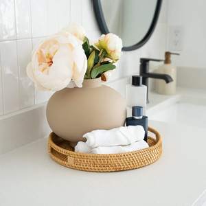 Nouvelle qualité Design naturel rotin canne servant plateau rond pour hôtel fête de mariage Design élégant rotin - Product Image 6