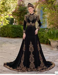 Moroccan Kaftan Beautiful Colored Muslim Traditional Satin Party Natural <b>Waist</b> Floor-Length Stone <b>Beads</b> Hand Work New 2025 - Product Image 2