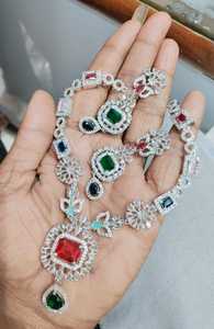 Venta al por mayor personalizado AD piedra gargantilla collar conjunto mejor boda indio conjunto de joyería para el compromiso de boda y Aniversario - Product Image 3