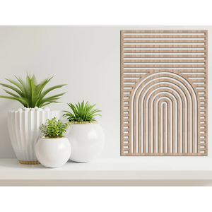 ไม้ MDF ตัดด้วยเลเซอร์ดีไซน์แฟนซีตกแต่งผนังด้านหลังทรงสี่เหลี่ยมผืนผ้าขนาดตามสั่งสำหรับตกแต่งผนัง - Product Image 2