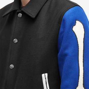 แจ็กเก็ตเบสบอลแขนหนังสำหรับผู้ชาย, แจ็คเก็ตบอมเบอร์ทีมเบสบอลมหาวิทยาลัยเลตเทอร์แมน - Product Image 6