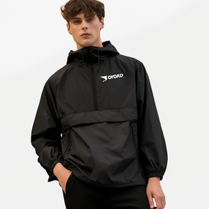 Chaqueta de estilo de primera clase, chaqueta de diseño personalizado y lluvia a juego de colores, chaqueta cortavientos transpirable para hombre con capucha - Product Image 6