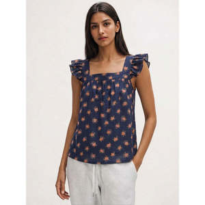 Blusa sin mangas con estampado floral para mujer, transpirable, informal, de corte regular, ligera, a la moda para verano, ropa al por mayor - Product Image 2