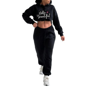 OEM Sweat à capuche d'hiver à fermeture éclair pour femmes et filles 55% coton 45% Spandex Style à épaules tombantes avec logo à l'avant - Product Image 3