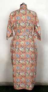 Indian Block Printed Cotton <b>Kimono</b> Robe Women Floral Soft Free Size Summer Night Wear Japanese Style <b>Beach</b> Cover Bath Robe ODM - Product Image 5
