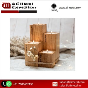 เชิงเทียนไม้ธรรมชาติเชิงเทียนแบบเรียบง่ายของขวัญเป็นครั้งคราว - Product Image 2