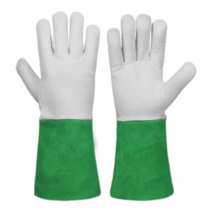 Vente en gros de gants de soudage personnalisés de haute qualité longs gants de sécurité en cuir de vachette gants de travail résistants à la chaleur avec logo - Product Image 3