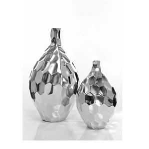 แจกันดอกไม้ทำจากโลหะสีผสมเข้ากันดีที่สุด,แจกันและแจกันดอกไม้ดีไซน์แฮนด์เมดสำหรับตกแต่งบ้านสีเขียว - Product Image 1