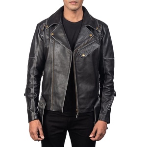 Blouson aviateur en cuir véritable pour homme, imperméable, respirant, anti-UV, élégant pour motards et motards - Product Image 1